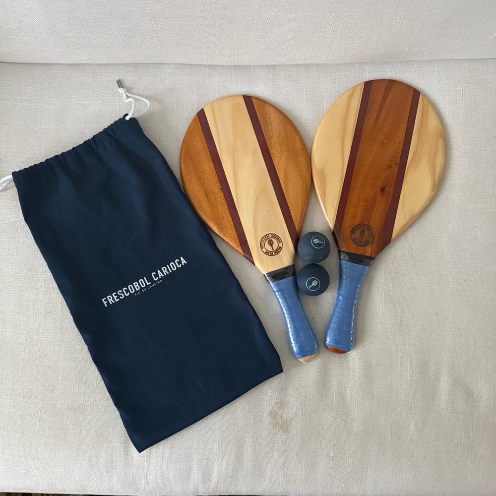 Frescobol Carioca - Trancoso Beach Bat and Ball Set in Blue
